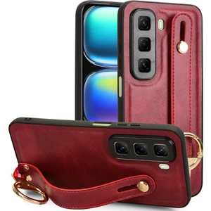 Infinix Hot 50 5g Kırmızı Bileklik Pu Kılıf (Yurt Dışından)