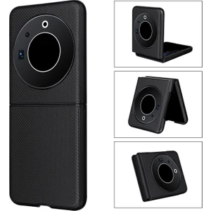 Tecno Phantom V Flip Siyah Için Pu Deri Pc Telefon Kılıfı (Yurt Dışından)