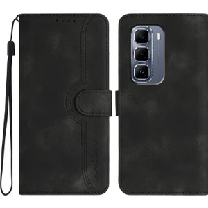 Infinix Hot 50 Pro+ 4g Siyah Için Kalp Desenli Pu Kılıf (Yurt Dışından)