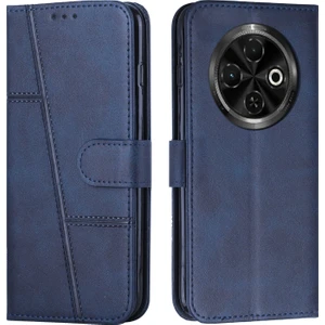 Tecno Spark 30C Mavi Için Dikişli Buzağı Telefon Kılıfı (Yurt Dışından)