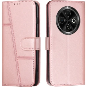 Tecno Spark 30C Pembe Altın Için Dikişli Buzağı Telefon Kılıfı (Yurt Dışından)