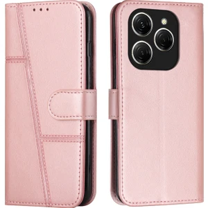 Tecno Spark 20 Pro 5g Rose Gold Için Dikişli Buzağı Telefon Kılıfı (Yurt Dışından)