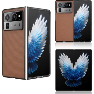 Tecno Phantom V Fold2 Kahverengi Için Pu Deri Pc Telefon Kılıfı (Yurt Dışından)
