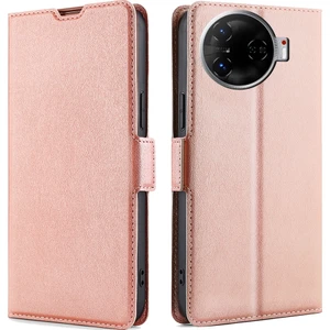Tecno Camon 30 Pro 5g Rose Gold Için Yan Tokalı Deri Kılıf (Yurt Dışından)