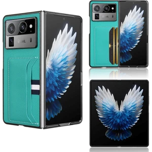 Tecno Phantom V Fold2 Yeşil Için Litchi Kart Yuvası Telefon Kılıfı (Yurt Dışından)
