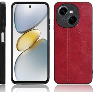 Tecno Spark Go 1 Kırmızı Için Inek Desenli Dikiş Telefon Kılıfı (Yurt Dışından)