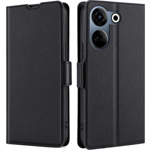 Tecno Camon 20 Pro 4g Siyah Için Yan Tokalı Deri Kılıf (Yurt Dışından)