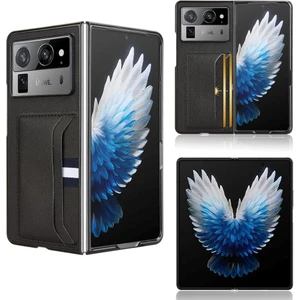 Tecno Phantom V Fold2 Siyah Için Litchi Kart Yuvası Telefon Kılıfı (Yurt Dışından)
