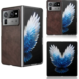 Tecno Phantom V Fold2 Kahverengi Için Litchi Texture Telefon Kılıfı (Yurt Dışından)
