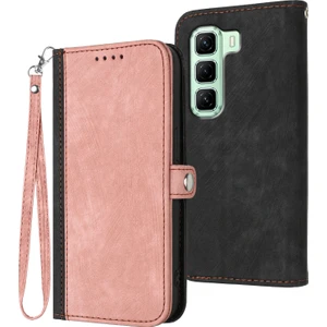 Infinix Hot 50 4g Pembe Için Yan Tokalı Deri Kılıf (Yurt Dışından)