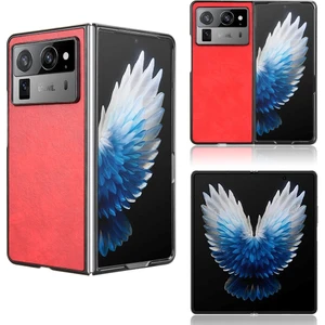 Tecno Phantom V Fold2 Kırmızı Için Litchi Texture Telefon Kılıfı (Yurt Dışından)