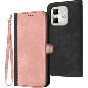 Infinix Hot 50I / Smart 9 Pembe Için Yan Tokalı Deri Kılıf (Yurt Dışından)