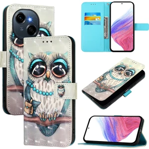 Tecno Spark Go 1 / Go 2025 Gri Baykuş Için 3D Boyama Pu Kılıf (Yurt Dışından)