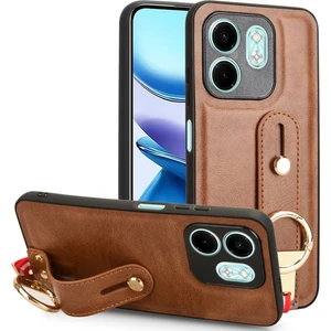 Infinix Hot 50I X6531 Kahverengi Için Bileklik Pu Kılıf (Yurt Dışından)