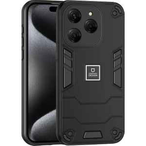 Tecno Spark 20 Pro Siyah Için 2'si 1 Arada Darbeye Dayanıklı Telefon Kılıfı (Yurt Dışından)