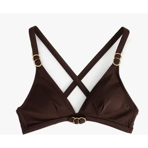 Aksesuar Detaylı Arkası Çapraz Askılı Üçgen Bikini