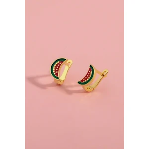 Else Silver 925 Ayar Gümüş Mineli Karpuz Figürlü Çocuk Küpesi