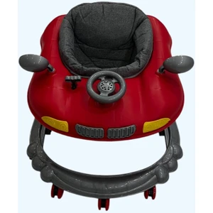 Lord Premium Araba Model Yürüteç | Müzikli ve Işıklı | Ergonomik Bel Destekli Kırmızı Yürüteç