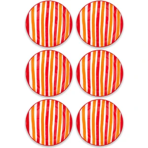 The Mia Joy Pasta Tabağı 6lı Set Kırmızı 19 cm
