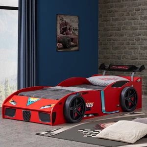 Speedy Sandıklı Rüzgarlıklı Arabalı Yatak, Kırmızı