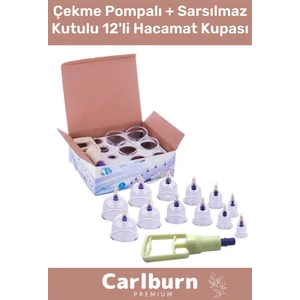 Sarsılmaz Kutulu Çekme Pompa Vakumlu Masaj Aleti 12'li Kupa Hacamat Seti