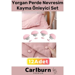 Premium Yorgan Kayma Önleyici Perde Tül Çarşaf Düzenli Tutma Nevresim Sabitleme Seti 12 Adet Klips