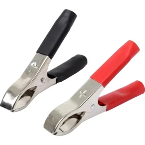 Küçük 50 mm Siyah-Kırmızı Krokodil Akü Maşası