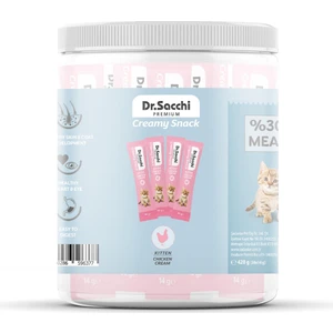 Dr. Sacchi Creamy Snack Kitten Chicken Sıvı Kedi Ödülü 14gr - 30'Lu Kavanoz
