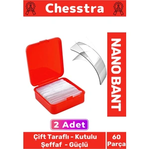 Süper Güçlü Kolay Çıkarılabilir İz Bırakmayan Çift Taraflı Kutulu Nano Şeffaf 60 Parça Bant 2 Adet