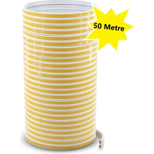 Kapı ve Pencere Izolasyon Bandı - Fitili Kauçuk Beyaz 2 x 25 = 50 Metre, D Tipi