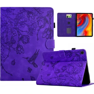 Seashell Digital Samsung Galaxy Tab S10 Ultra Kılıf Origami Standlı Pu Deri Manyetik Tablet Kapağı-Mor