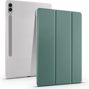 Seashell Digital Samsung Galaxy Tab S10+ Kılıf Için Kalem Yuvası Üç Katlı Stand Pu Deri + Tpu Tablet Kapak Otomatik Uyandırma/uyku-Gece Yarısı Yeşili