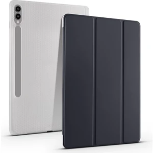 Seashell Digital Samsung Galaxy Tab S10+ Kılıf Için Kalem Yuvası Üç Katlı Standlı Pu Deri+Tpu Tablet Kapağı Otomatik Uyandırma/uyku-Siyah