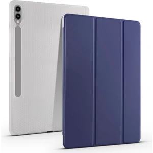 Seashell Digital Samsung Galaxy Tab S10+ Kılıf Için Kalem Yuvası Üç Katlı Stand Pu Deri + Tpu Tablet Kapak Otomatik Uyandırma/uyku-Koyu Mavi