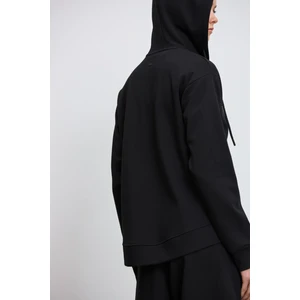 Kapüşonlu Fermuarlı Teknik Sweatshirt