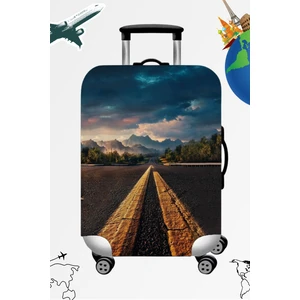 Likralı Esnek Kumaş Yol Desenli Dayanıklı Valiz Ve Bavul Kılıfı