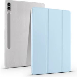 Seashell Digital Samsung Galaxy Tab S10+ Kılıf Için Kalem Yuvası Üç Katlı Standlı Pu Deri + Tpu Tablet Kapak Otomatik Uyandırma/uyku-Bebek Mavisi