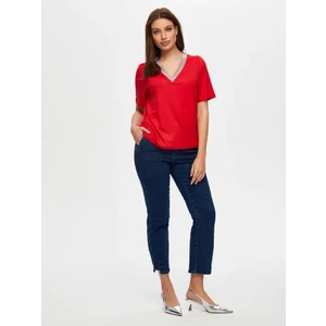 Faik Sönmez Zincir Şertili V Yaka Kısa Kol T-Shirt S25TSH064