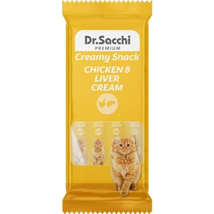 Dr. Sacchi Creamy Snack Chicken&Liver Sıvı Kedi Ödülü 4'Lü Paket