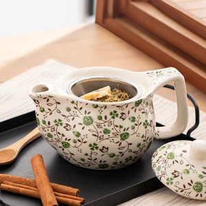 Porsima Dem-132 Porselen Çiçek Desenli Bitki Çayı Demliği Desenli Tek Demlik 400 ml