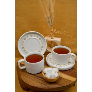 Heda Porselen Başak 4 Parça 2 Kişilik Porselen Çay Fincan Takımı