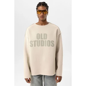 Dikiş Detaylı Overıze Sweatshirt Buz Grisi
