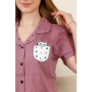 Nisanca Büyük Beden Mevsimlik Önden Düğmeli Bayan Pijama Takımı