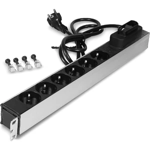 1u 19 Inch 6 Prız C/w Tek Sıgortalı ­ 2.5m Kablolu Priz LN-PRZ-SGT-1U6P-SC