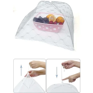 Binbir Reyon 4 Adet Kare Beyaz Gıda Koruma Şemsiyesi Yiyecek Yemek Sinek Koruyucu 30CMX30CM RE040R