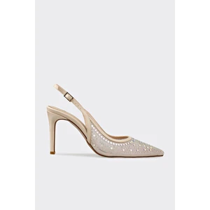 Ekru Kadın Topuklu Ayakkabı