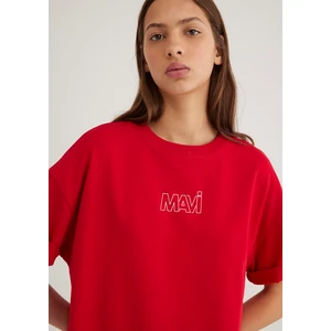 Mavi Logo Baskılı Kırmızı Tişört 1611592-82054