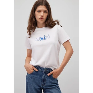 Mavi Kedi Logo Baskılı Beyaz Tişört 1611478-620