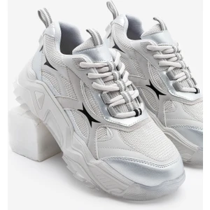 Kadın Sneaker Kalın Taban Bağcıklı Çok Parçalı Spor Ayakkabı Mizon