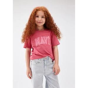 Mavi Logo Baskılı Pembe Tişört 7610109-71088